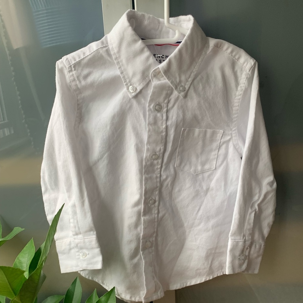 French Toast White Collared Button Down Shirt